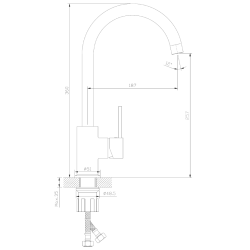 Bateria kuchenna stojąca z wylewką U chrom połysk LAPUR AVAPAX ABLA7111O1