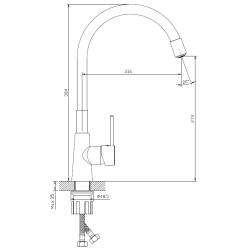 Bateria kuchenna stojąca z elastyczną wylewką czarny mat ONCLO AVAPAX ABON7213F1