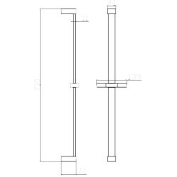 Drążek prysznicowy ze stali nierdzewnej z uchwytem na słuchawkę prysznicową stal szczotkowana CUBE AVAPAX AACU111111