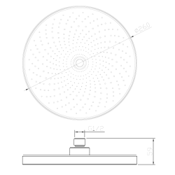 Głowica deszczowni okrągła  26 cm chrom połysk RONDE AVAPAX AGRO131111