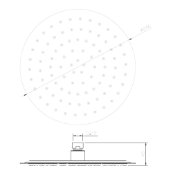 Głowica deszczowni okrągła stal nierdzewna 25 cm stal szczotkowana RONDE AVAPAX AGRO221111