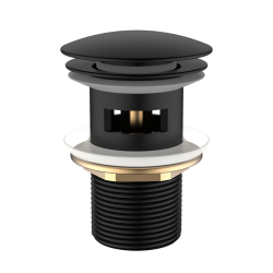 Korek Click Clack do umywalki z przelewem czarny mat HYDRONE AVAPAX AKHY121311