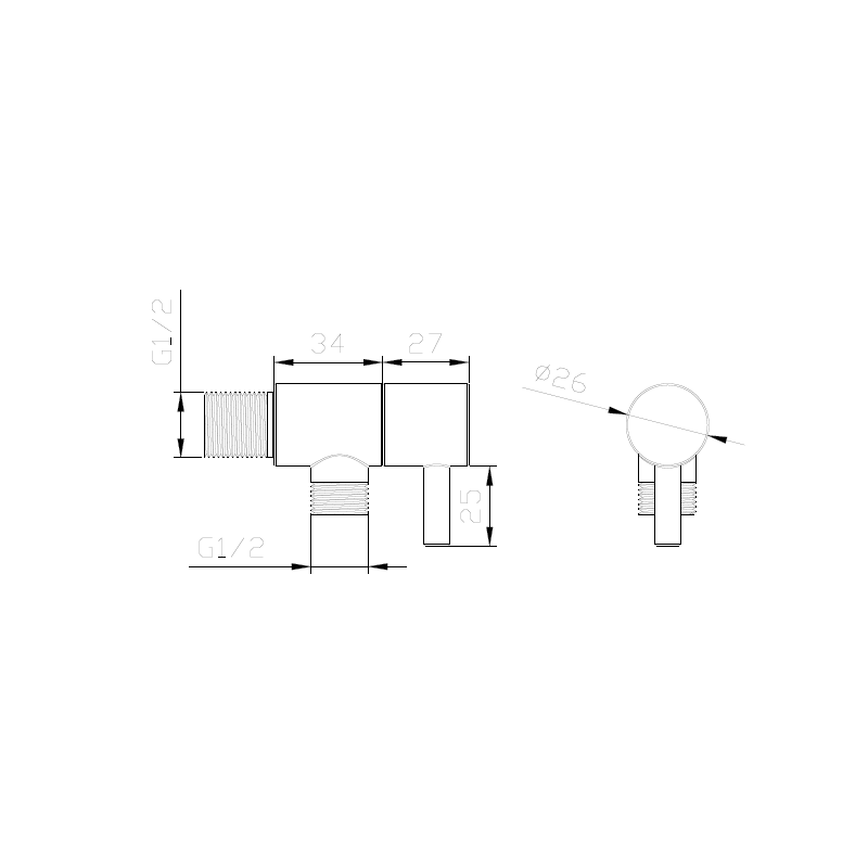 Zawór kątowy przyłączeniowy 1/2x3/8 mosiężny złoty szczotkowany RONDE AVAPAX AORO211211