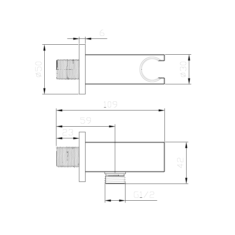 Przyłącze kątowe z uchwytem na słuchawkę proste chrom połysk CUBE AVAPAX APCU121111