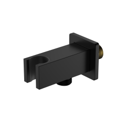 Przyłącze kątowe z uchwytem na słuchawkę proste czarny mat CUBE AVAPAX APCU121311