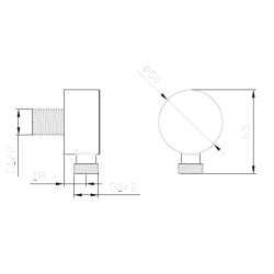 Przyłącze kątowe proste czarny mat RONDE AVAPAX APRO111311