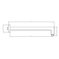 Ramię natrysku stal nierdzewna 37,7 cm chrom połysk CUBE AVAPAX ARCU131111