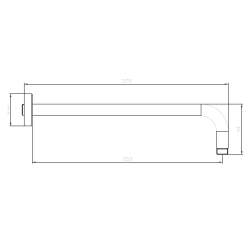 Ramię natrysku stal nierdzewna 37,9 cm gun metal mat RONDE AVAPAX ARRO121411