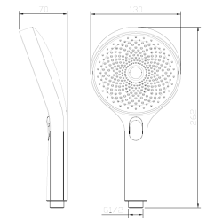 Słuchawka prysznicowa  3F - trzyfunkcyjna złoty szczotkowany RONDE AVAPAX ASRO131211
