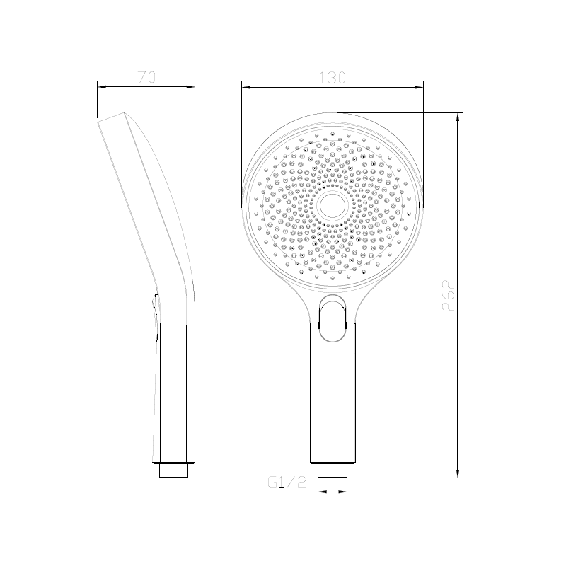 Słuchawka prysznicowa  3F - trzyfunkcyjna gun metal mat RONDE AVAPAX ASRO131411