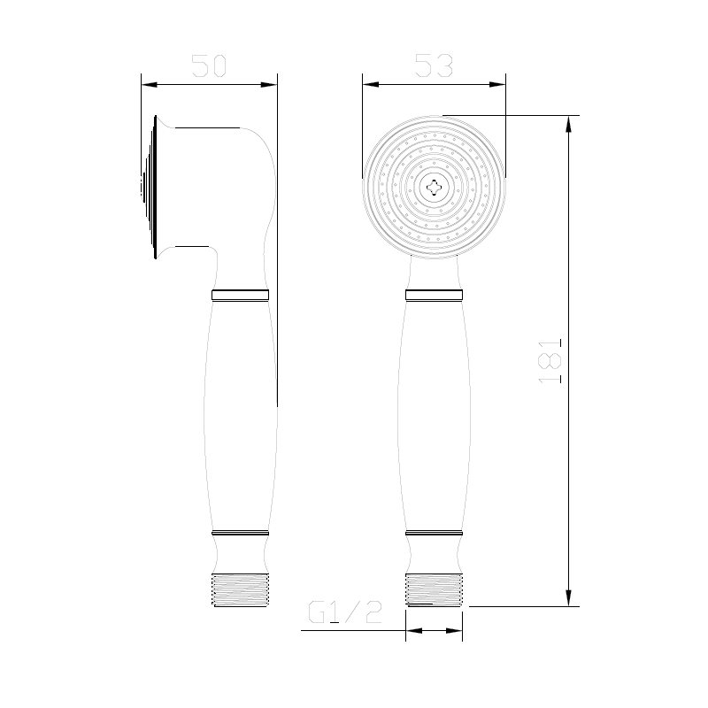 Słuchawka prysznicowa  1F - jednofunkcyjna chrom połysk ZAHARRA AVAPAX ASZA111111