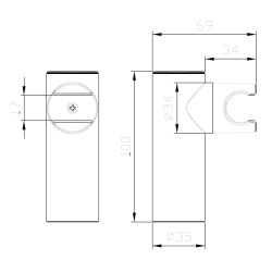 Uchwyt punktowy chrom połysk LUNEPO AVAPAX AULU111111