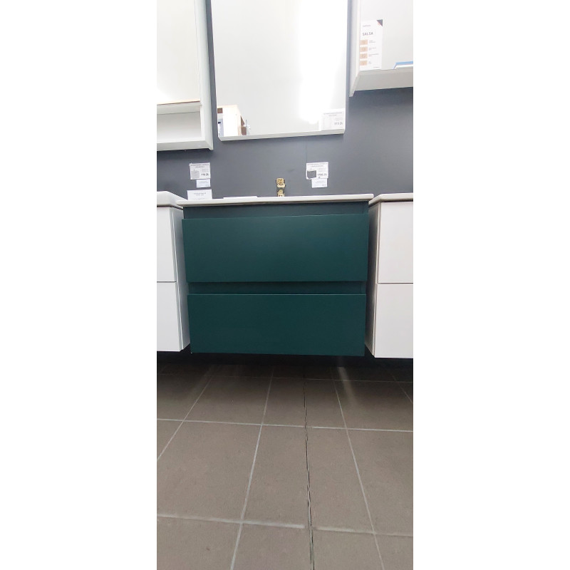 SZAFKA WISZĄCA Z UMYWALKĄ COMO D60 ZIELONA OUTLET