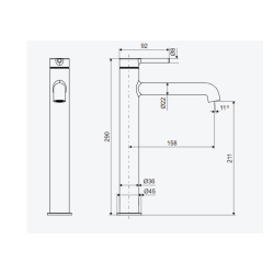 Excellent Delta PI bateria umywalkowa stojąca wysoka  czarny mat