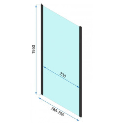 Rea kabina prysznicowa prostokątna Rapid Fold czarna 80x80cm