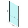 Rea kabina prysznicowa prostokątna Rapid Fold czarna 80x80cm