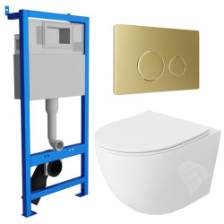 Lavita stelaż WC z miską Sinto 2.0 i złotym przyciskiem LAV