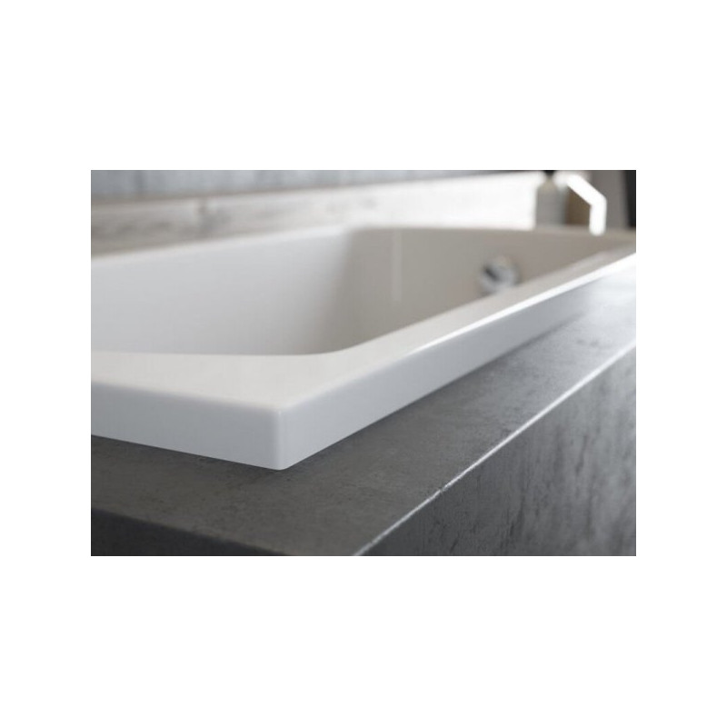 Polimat Wanna prostokątna Classic 180x80 z syfonem chrom i nóżkami