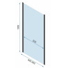 Rea kabina prysznicowa prostokątna Rapid Fold czarna 90x100cm