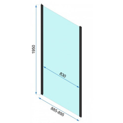 Rea kabina prysznicowa prostokątna Rapid Fold czarna 900x80cm