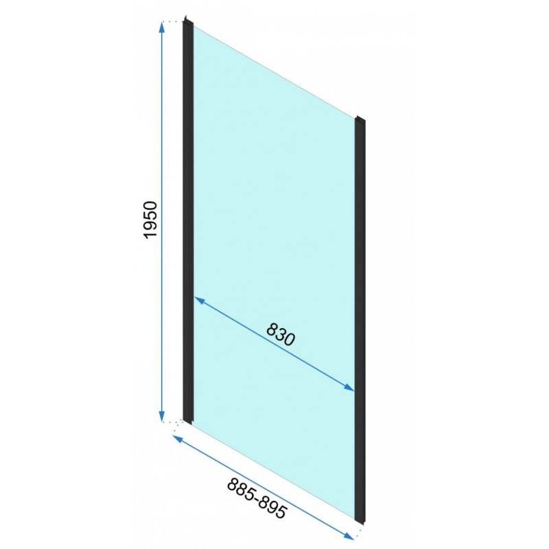 Rea kabina prysznicowa prostokątna Rapid Fold czarna 900x80cm