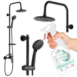 Kuchinox kolumna natryskowa czarna Enna z octem gospodarczym