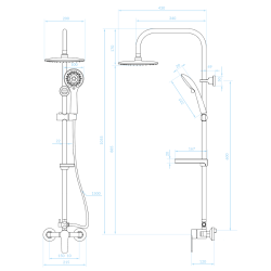 Kuchinox kolumna natryskowa czarna Enna z octem gospodarczym