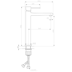 Invena bateria umywalkowa wysoka czarna Glamour z octem gospodarczym