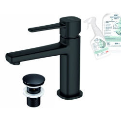 Invena bateria umywalkowa niska czarna Glamour z octem gospodarczym