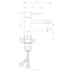 Invena bateria umywalkowa niska czarna Glamour z octem gospodarczym