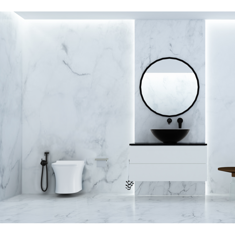 Invena bateria bidetowa podtynkowa czarna Glamour z octem gospodarczym