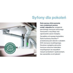 Prevvex syfon click-clack chromowany Bathloc z octem gospodarczym