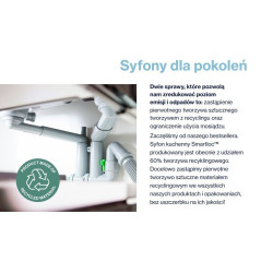 Prevvex syfon automatyczny chromowany Bathloc z octem gospodarczym