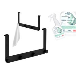 Laveo Miri wieszak na ręcznik czarny 170x325 z octem gospodarczym