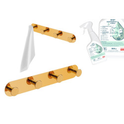 Laveo wieszak na ręcznik poczwórny złoty Miri z octem gospodarczym