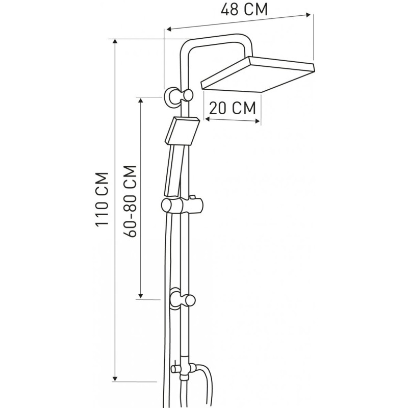 Kerra zestaw natryskowy czarny Denis 60 z octem gospodarczym