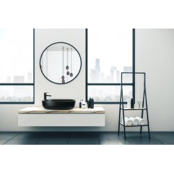 Invena umywalka nablatowa czarna Korfu 60cm z octem gospodarczym