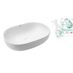 Invena umywalka nablatowa biała Korfu 60cm z octem gospodarczym