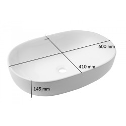 Invena umywalka nablatowa biała Korfu 60cm z octem gospodarczym