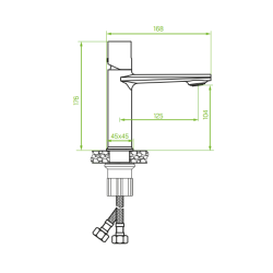 Laveo bateria umywalkowa niska złota Tores z octem gospodarczym