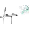 Laveo bateria ścienna natryskowa chromowana Tores z octem gospodarczym
