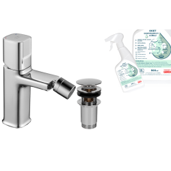 Laveo bateria bidetowa stojąca chromowana Tores z octem gospodarczym