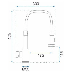 Rea bateria zlewozmywakowa złoto szczotkowane Colin z octem gospodarczym
