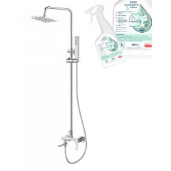 Invena deszczownia z bateria wannowo-natryskową chromowana Glamour z octem gospodarczym