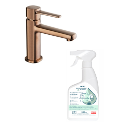 Invena bateria umywalkowa niska miedziana Glamour z octem gospodarczym