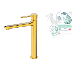 Invena bateria umywalkowa wysoka złota Glamour z octem gospodarczym