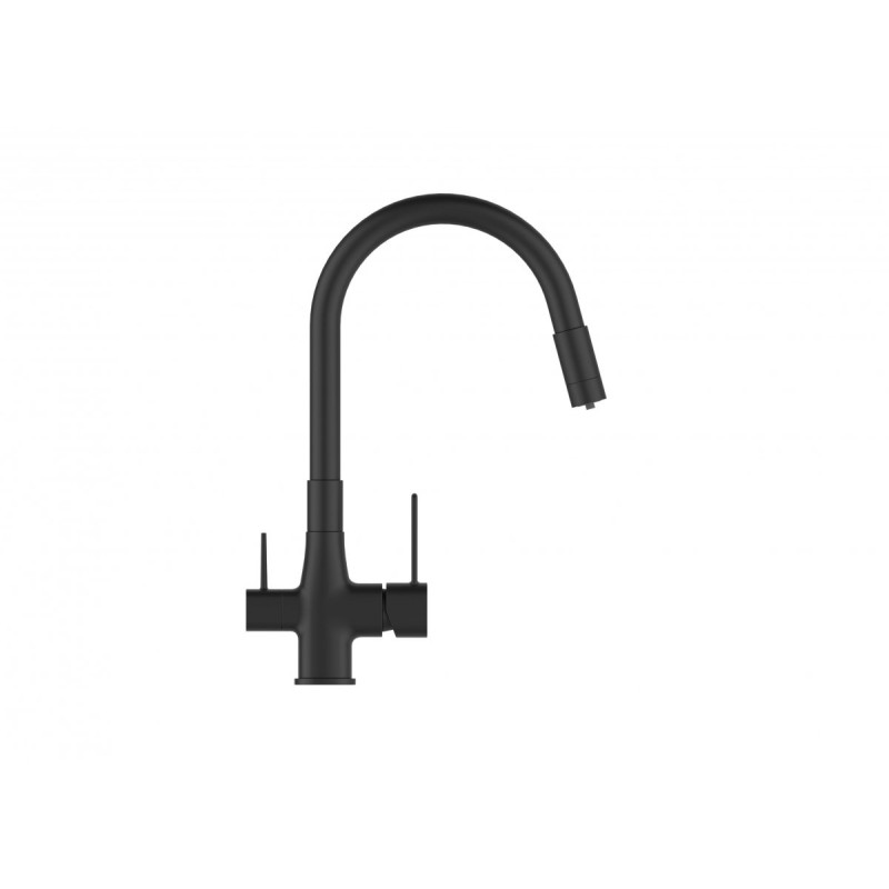 Invena bateria zlewozmywakowa czarna Glamour z octem gospodarczym