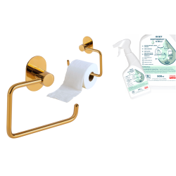 Laveo uchwyt na papier toaletowy złoty Miri z octem gospodarczym