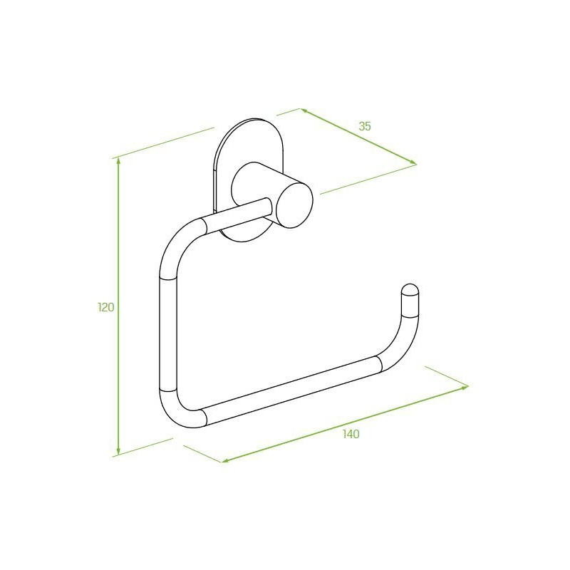Laveo uchwyt na papier toaletowy złoty Miri z octem gospodarczym