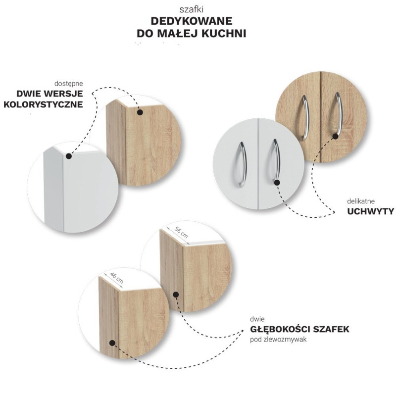 Tadych szafka pod umywalkę Single biała 80cm z octem gospodarczym